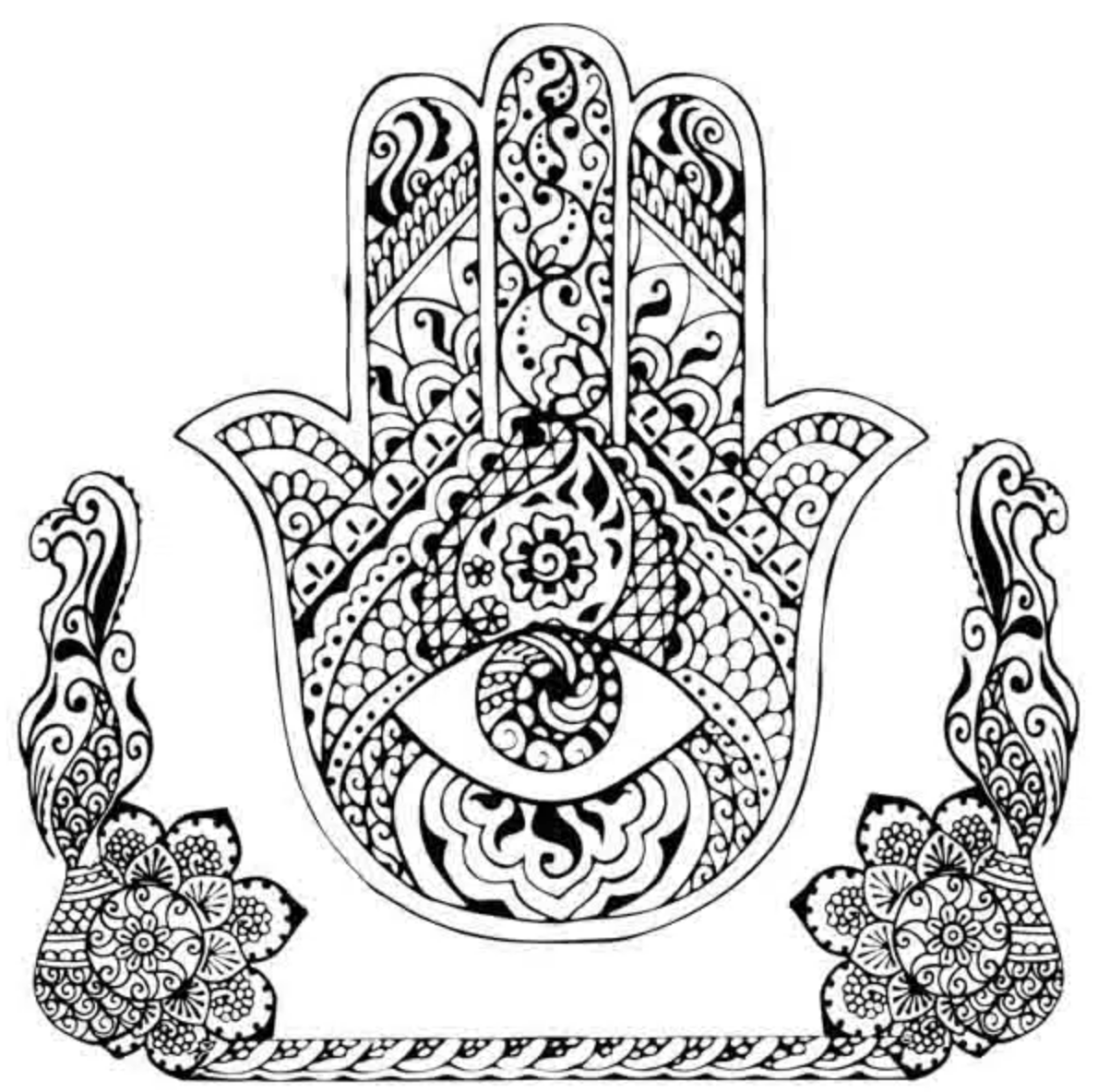 Tangle Raam 20x20 - Hamsa